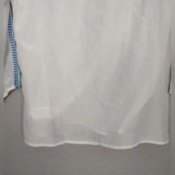 Vineyard Vines Embroidered Silk Blend Tassel Tunic Top Size XS - Picture 10 of 12